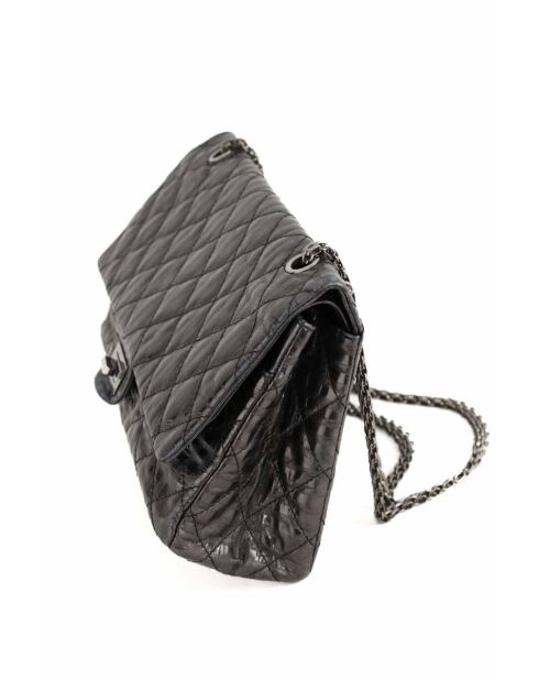 Graue Schultertasche aus Leder - 31x9,5x16 cm - Sehr guter Zustand