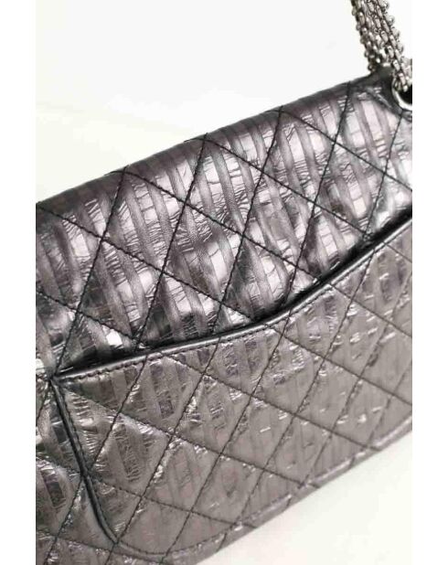 Graue Schultertasche aus Leder - 31x9,5x16 cm - Sehr guter Zustand