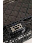 Graue Schultertasche aus Leder - 31x9,5x16 cm - Sehr guter Zustand