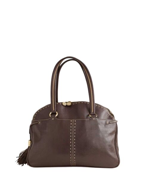 Braune Schultertasche aus Leder - 38x5x29 cm - Guter Zustand