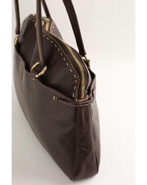 Braune Schultertasche aus Leder - 38x5x29 cm - Guter Zustand