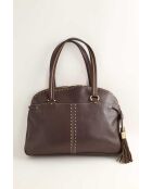 Braune Schultertasche aus Leder - 38x5x29 cm - Guter Zustand