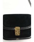 Sac à bandoulière en cuir noir - 21x7x16 cm - Jamais porté