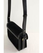 Sac à bandoulière en cuir noir - 21x7x16 cm - Jamais porté