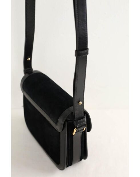 Sac à bandoulière en cuir noir - 21x7x16 cm - Jamais porté