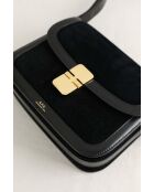 Sac à bandoulière en cuir noir - 21x7x16 cm - Jamais porté