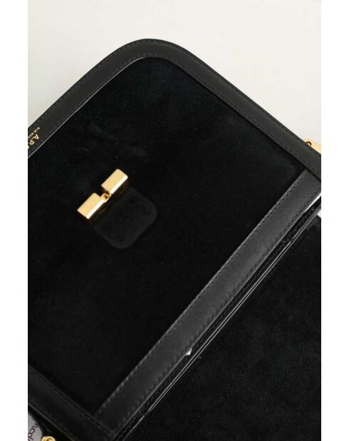 Sac à bandoulière en cuir noir - 21x7x16 cm - Jamais porté