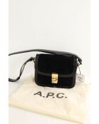 Sac à bandoulière en cuir noir - 21x7x16 cm - Jamais porté