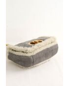 Graue Schultertasche aus Leder - 23x10x13 cm - Guter Zustand