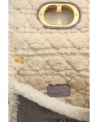 Graue Schultertasche aus Leder - 23x10x13 cm - Guter Zustand