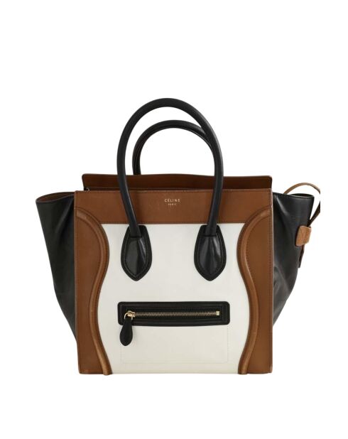 Cabas en cuir multicolore - 36x16x33 cm - Bon état