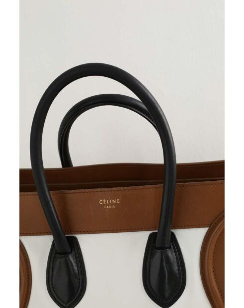 Cabas en cuir multicolore - 36x16x33 cm - Bon état