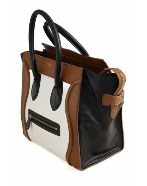 Cabas en cuir multicolore - 36x16x33 cm - Bon état