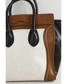 Cabas en cuir multicolore - 36x16x33 cm - Bon état