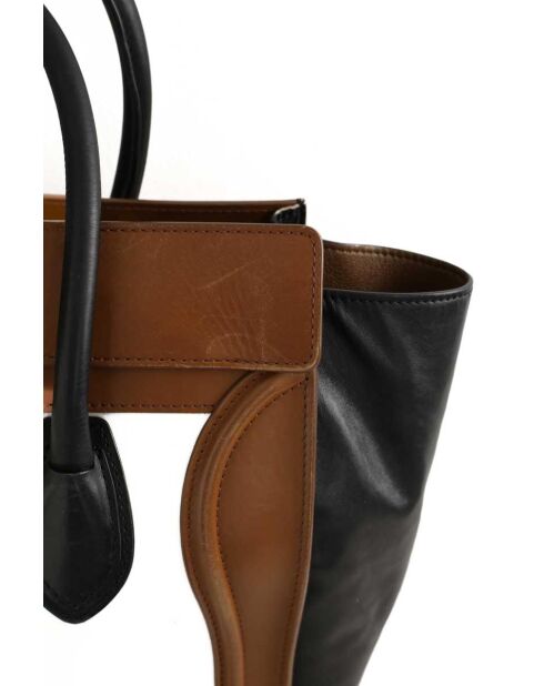 Cabas en cuir multicolore - 36x16x33 cm - Bon état