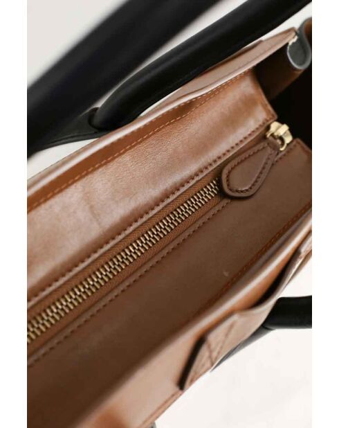 Cabas en cuir multicolore - 36x16x33 cm - Bon état