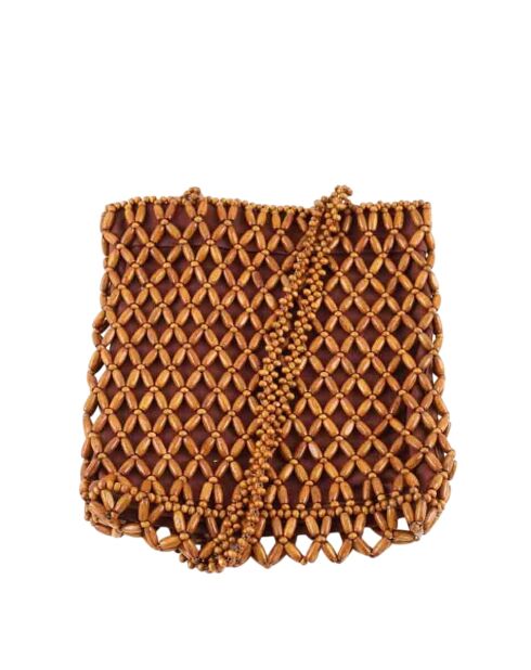 Schoudertas van camelstof - 28x7x30 cm - Zeer goede staat