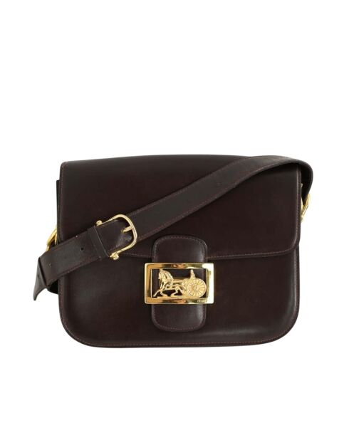 Braune Schultertasche aus Lackleder - 24x5x19 cm - Guter Zustand