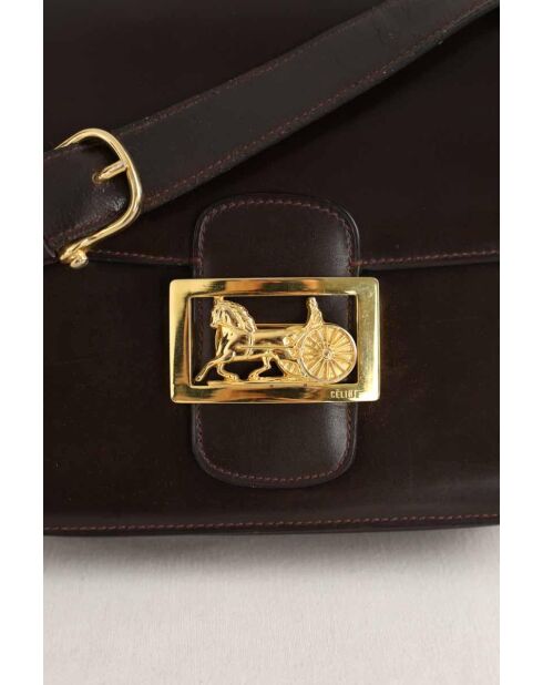 Braune Schultertasche aus Lackleder - 24x5x19 cm - Guter Zustand