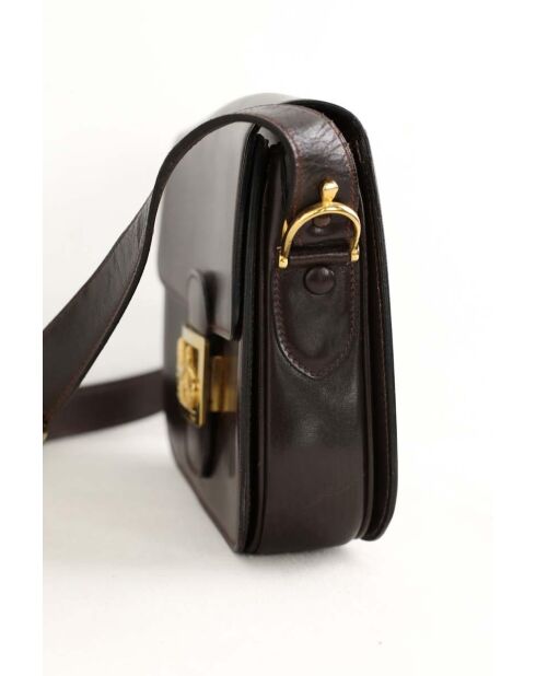 Braune Schultertasche aus Lackleder - 24x5x19 cm - Guter Zustand