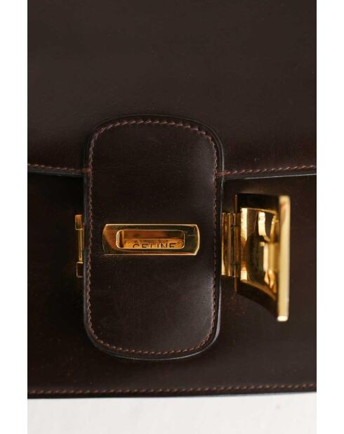 Braune Schultertasche aus Lackleder - 24x5x19 cm - Guter Zustand