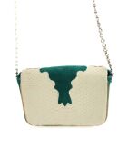 Bandolera de piel exótica en color crudo - 24x8x17 cm - Muy buen estado