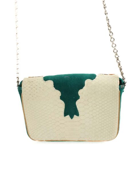 Bandolera de piel exótica en color crudo - 24x8x17 cm - Muy buen estado