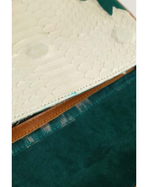 Bandolera de piel exótica en color crudo - 24x8x17 cm - Muy buen estado