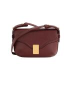 Bordeauxrode leren schoudertas - 22x8x18 cm - Nooit gedragen