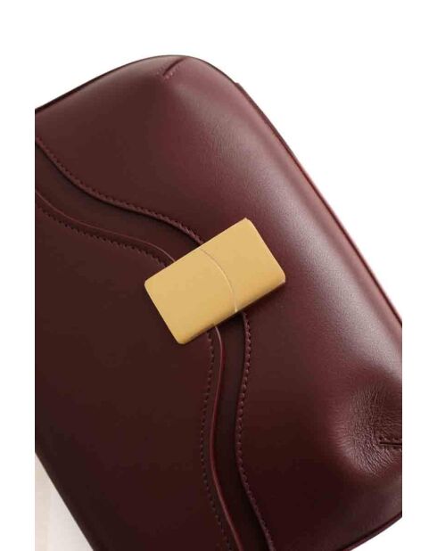 Bordeauxrode leren schoudertas - 22x8x18 cm - Nooit gedragen