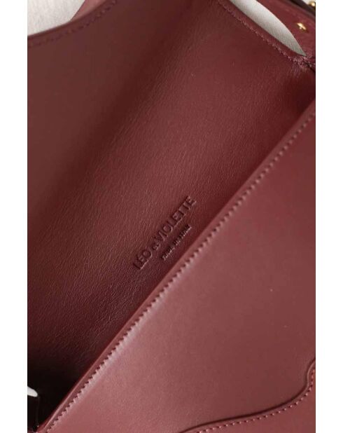 Bordeauxrode leren schoudertas - 22x8x18 cm - Nooit gedragen