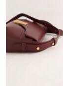 Bordeauxrode leren schoudertas - 22x8x18 cm - Nooit gedragen