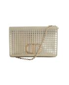 Bolso de hombro de piel con bastón dorado - 19x4x12 cm - Nunca usado