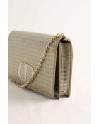 Bolso de hombro de piel con bastón dorado - 19x4x12 cm - Nunca usado