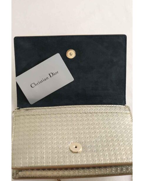 Bolso de hombro de piel con bastón dorado - 19x4x12 cm - Nunca usado