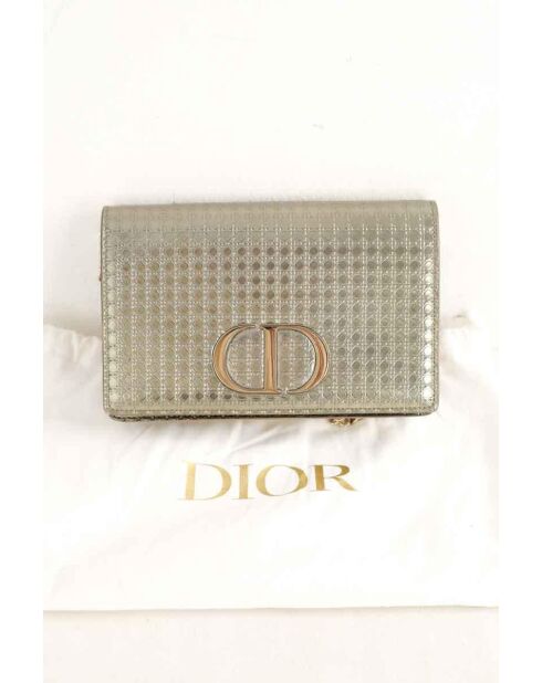 Bolso de hombro de piel con bastón dorado - 19x4x12 cm - Nunca usado