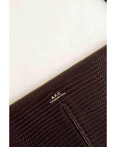 Minibolso de piel marrón - 30x5x17 cm - Muy buen estado