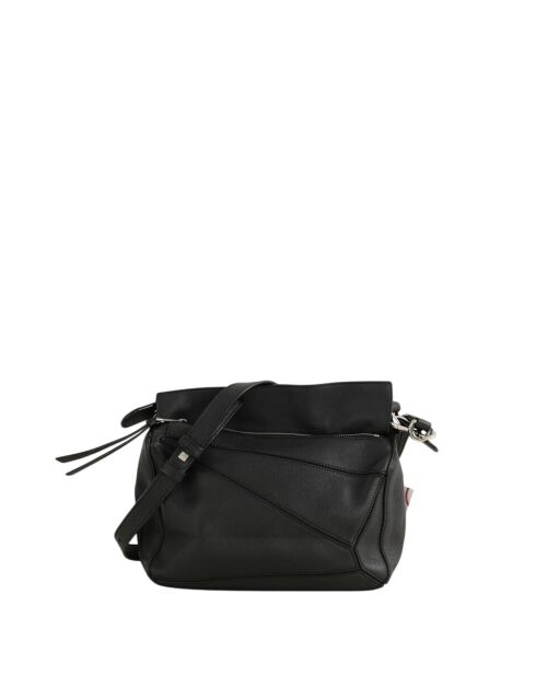 Schwarze Schultertasche aus Leder - 27x10x15 cm - Sehr guter Zustand