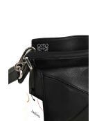 Schwarze Schultertasche aus Leder - 27x10x15 cm - Sehr guter Zustand