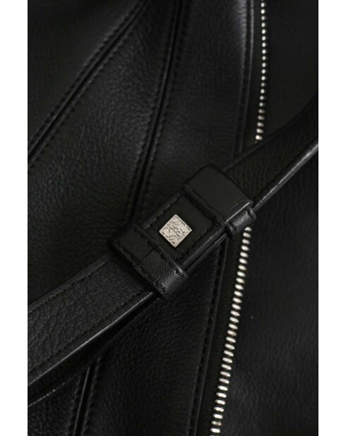 Schwarze Schultertasche aus Leder - 27x10x15 cm - Sehr guter Zustand