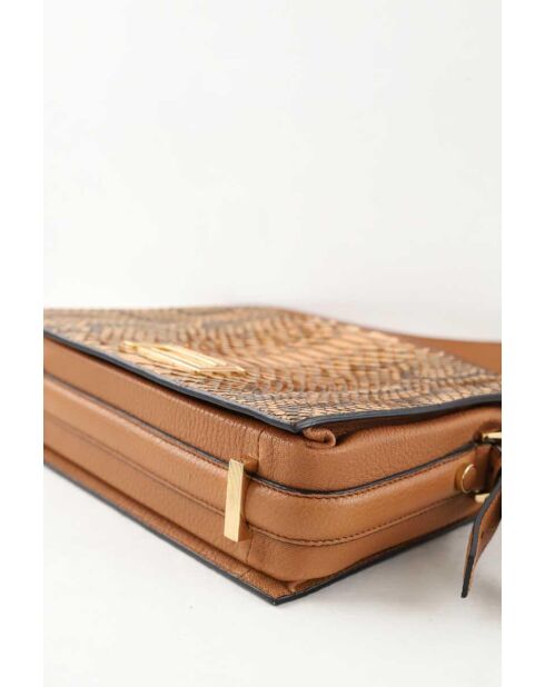 Braune Schultertasche aus Leder -24x19x8 cm - Sehr guter Zustand