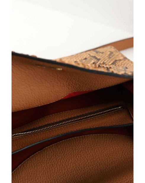 Braune Schultertasche aus Leder -24x19x8 cm - Sehr guter Zustand