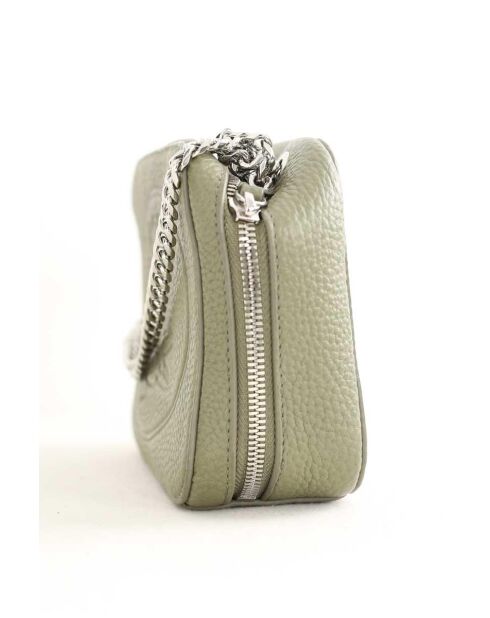 Kaki leren schoudertas - Zeer goede staat