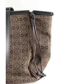 Zwart/bruine leren draagtas - 38x16x26 cm - Zeer goede staat