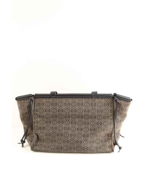 Zwart/bruine leren draagtas - 38x16x26 cm - Zeer goede staat