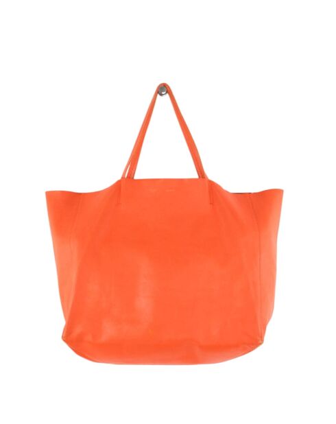 Cabas en cuir orange - 38x18x31 cm - Très bon état