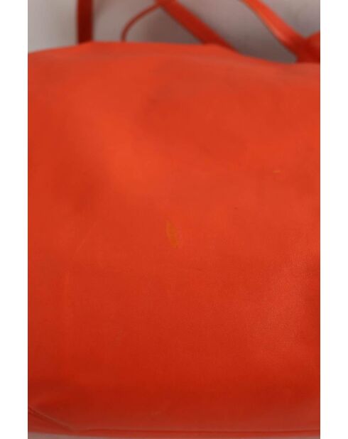 Cabas en cuir orange - 38x18x31 cm - Très bon état