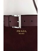 Cabas en daim bordeaux - 32x20x29 cm - Jamais porté