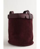 Cabas en daim bordeaux - 32x20x29 cm - Jamais porté