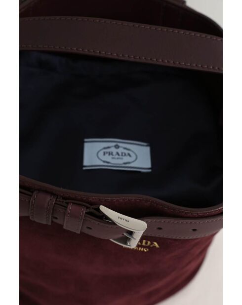 Cabas en daim bordeaux - 32x20x29 cm - Jamais porté